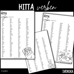 Hitta verben, 3 arbetsblad