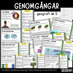Nio genomgångar - jorden & europa - Geografi åk 5