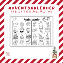 Adventskalender med färgläggningsbilder