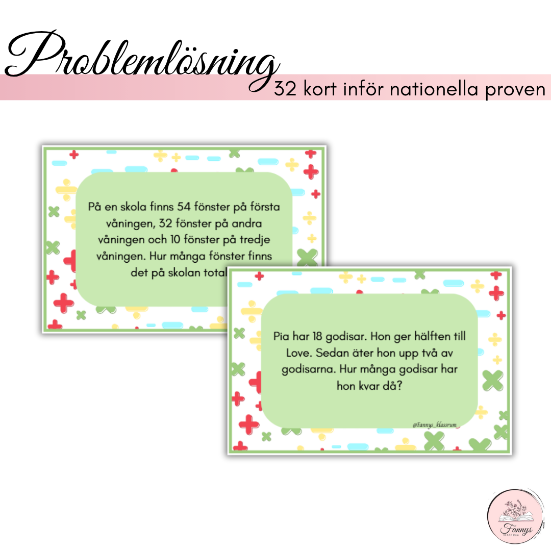 Problemlösningskort inför nationella proven i åk 3