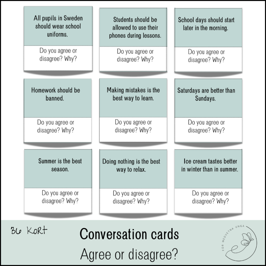 Conversation cards: Agree or disagree?