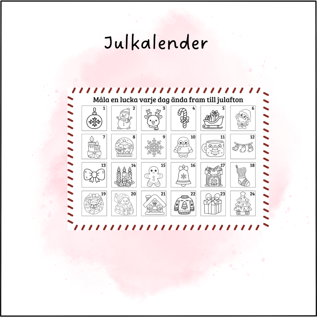 Färglägga julkalender