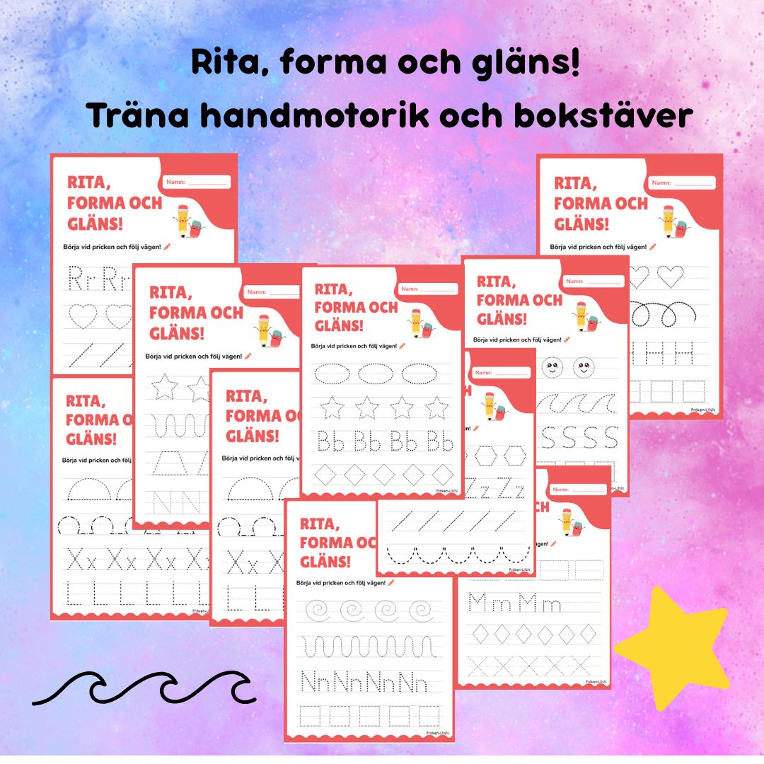 Rita, forma och gläns! – Träna handmotorik och bokstäver