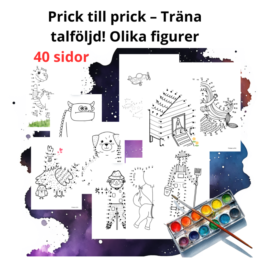 Prick till prick – Träna talföljd! OLIKA figurer
