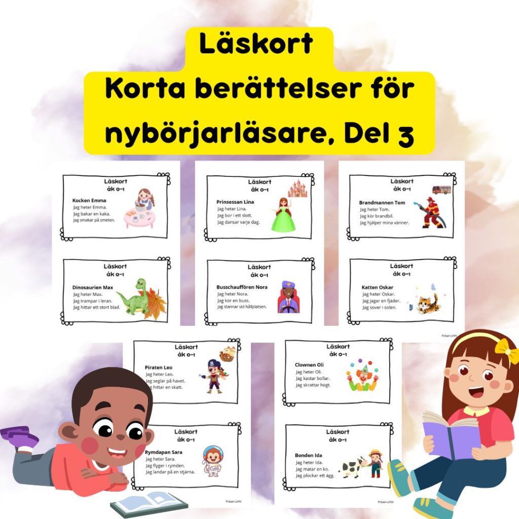 Läskort Del 3 – Korta berättelser för nybörjarläsare