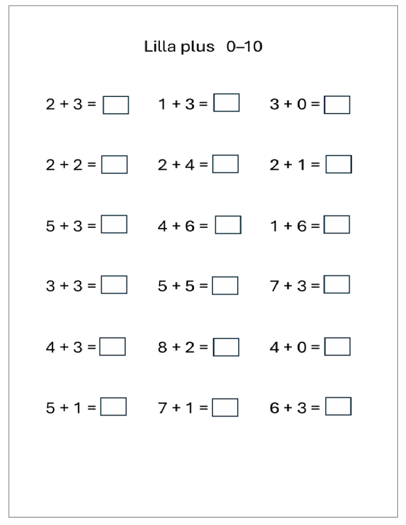 Plus och minus 0–10