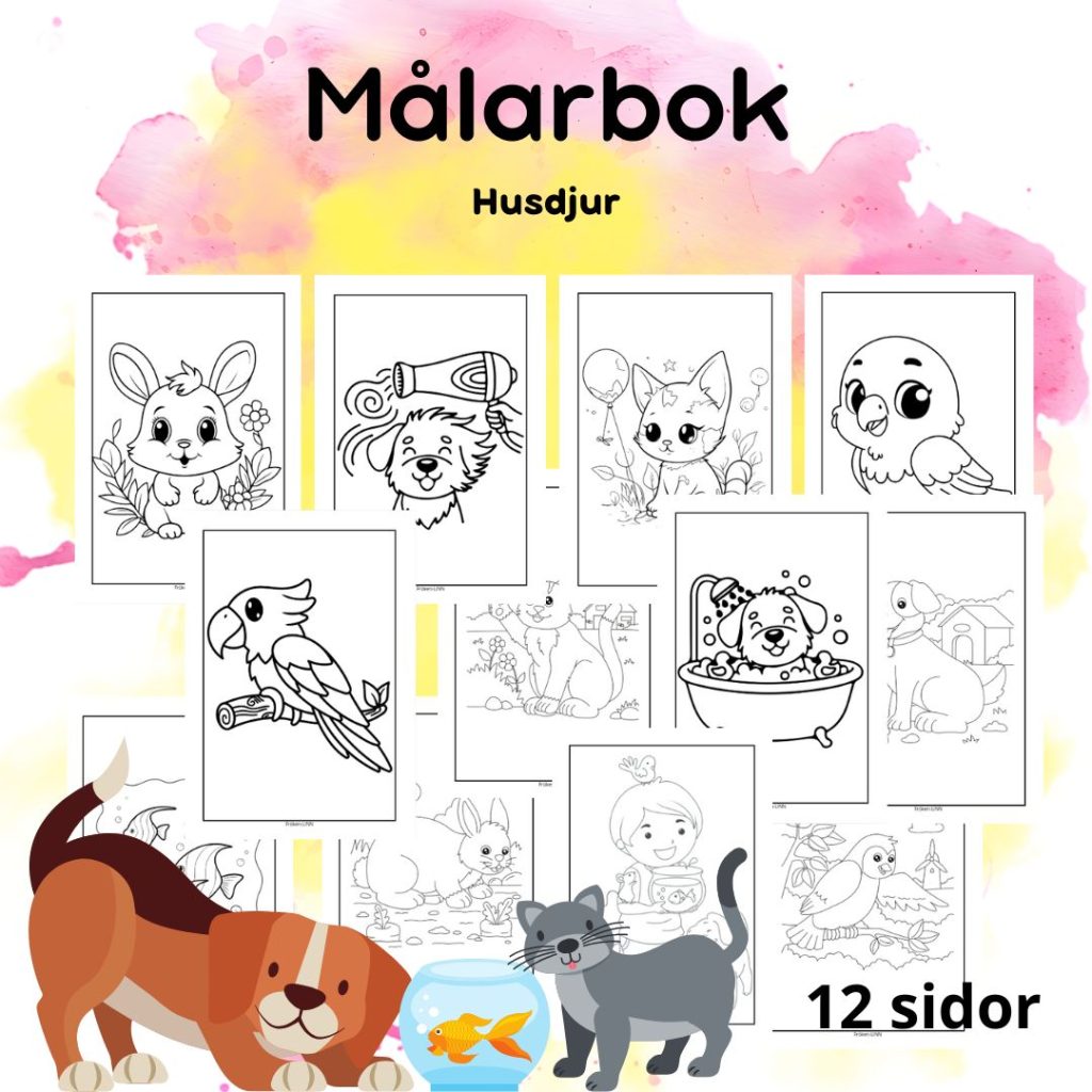Målarbok – Husdjur