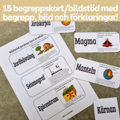 Jordens inre krafter: Begreppskort och olika övningar