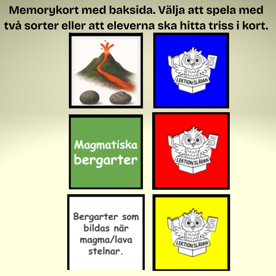 Begreppsträning Jordens yttre krafter och bergarter