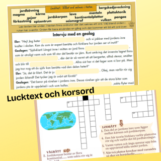 Jordens inre krafter: Begreppskort och olika övningar