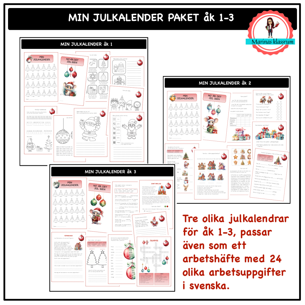 Min julkalender åk 1-3 paket