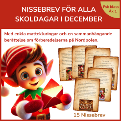 Adventskalender: Nissebrev från tomteverkstan på Nordpolen för förskoleklass och åk 1