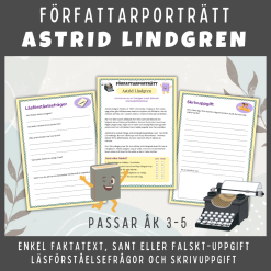 Barnboksveckan: Författarporträtt Astrid Lindgren för åk 3-5
