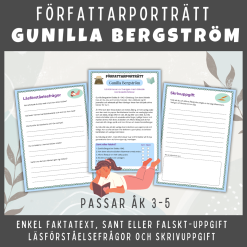 Barnboksveckan: Författarporträtt Gunilla Bergström för åk 3-5
