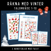 Räkna med vinter, talområde 1-10, 2 arbetsblad med facit
