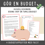 Lär eleverna privatekonomi. Gör budget för fyra familjer! - bild 2