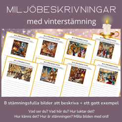 Skriv miljöbeskrivningar med vinterstämning, 8 uppgifter