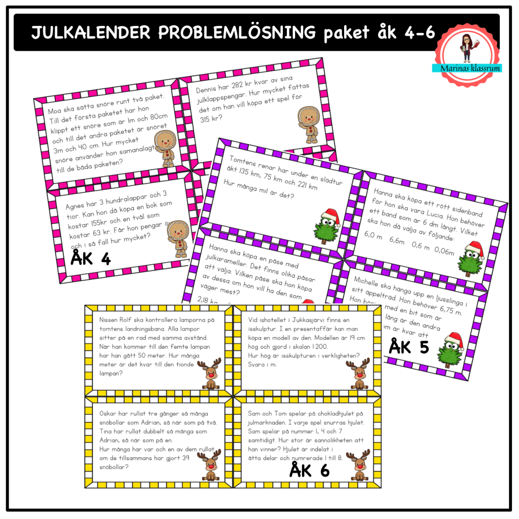 Julkalender problemlösning åk 4-6