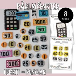 Pärlmönster - Lek affär med pengar och tillbehör
