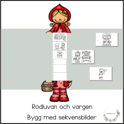 Rödluvan och vargen - bygg med sekvensbilder