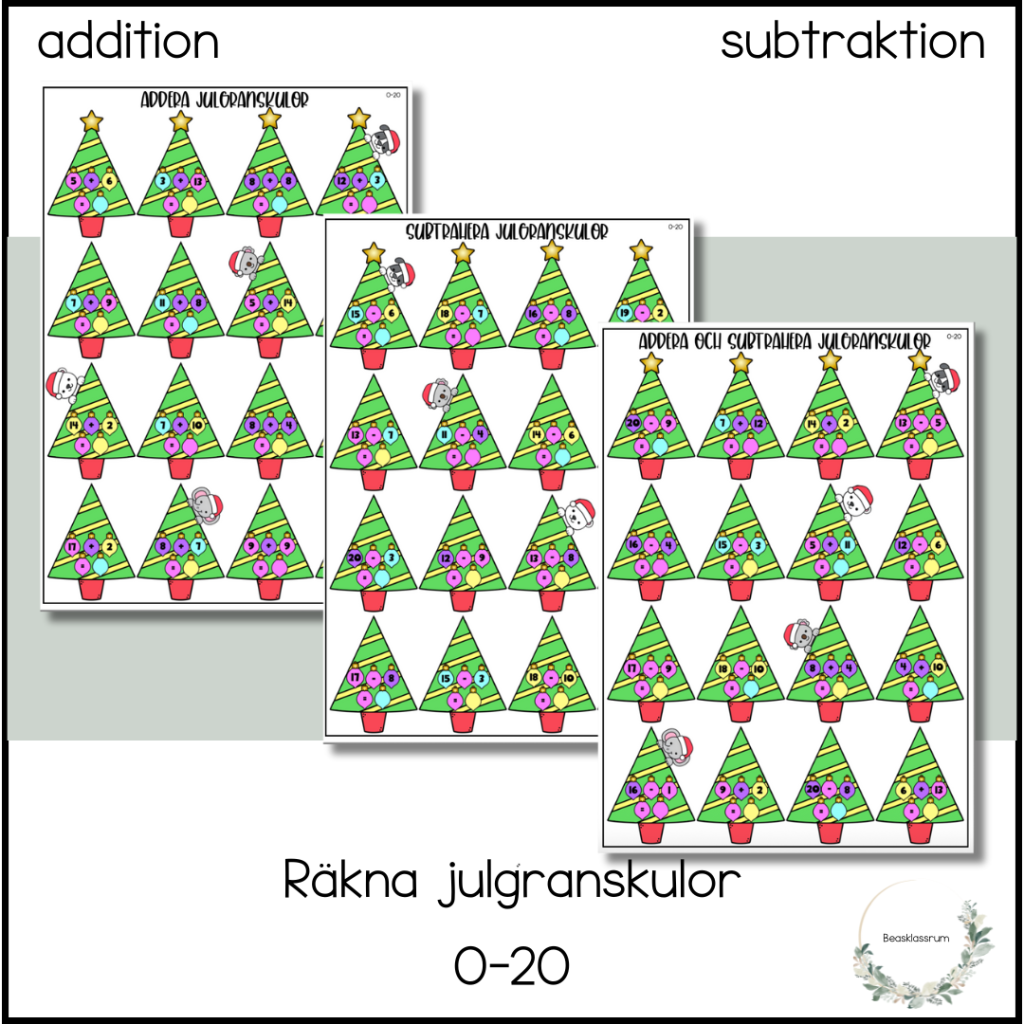 Räkna julgranskulor 0-20