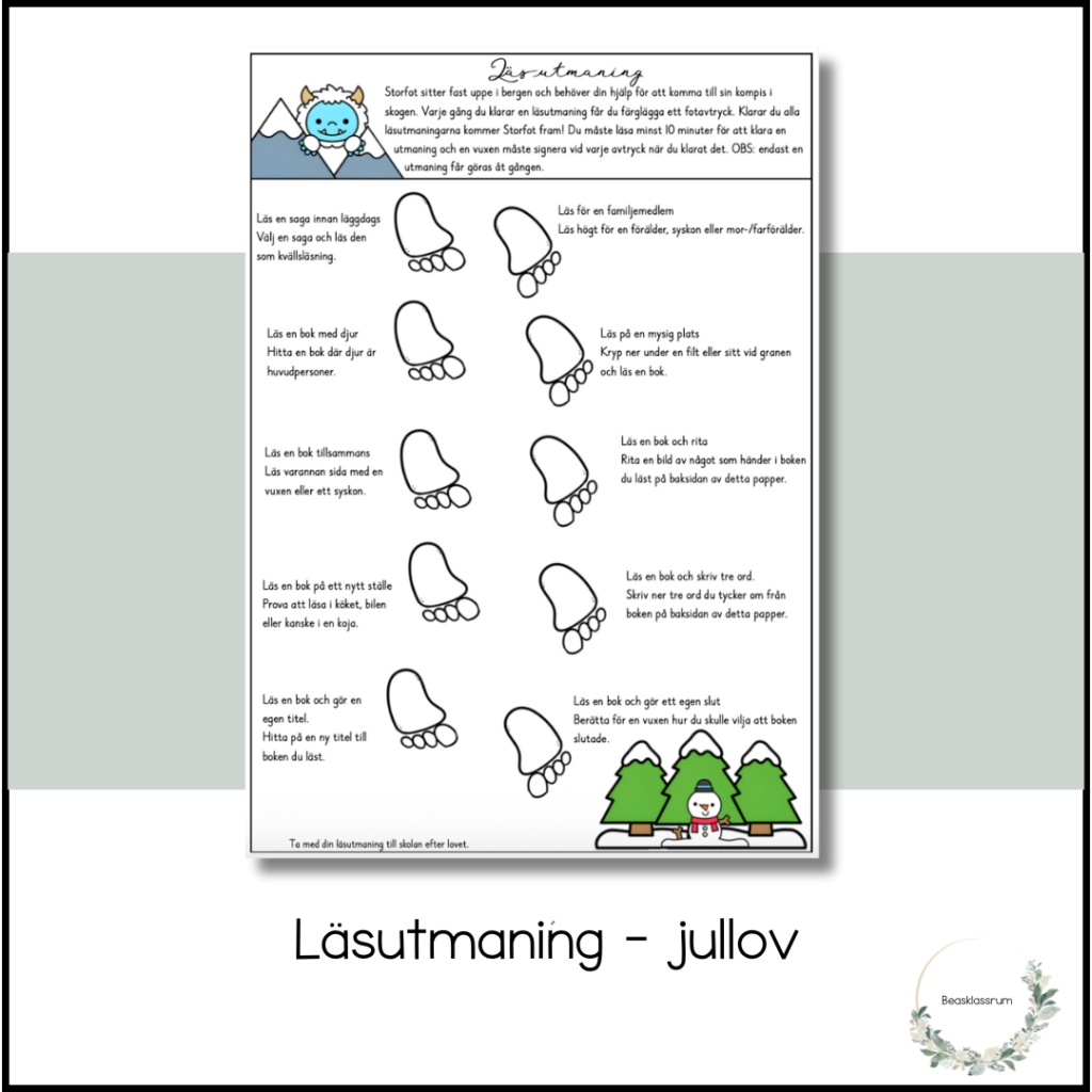 Läsutmaning – jullov
