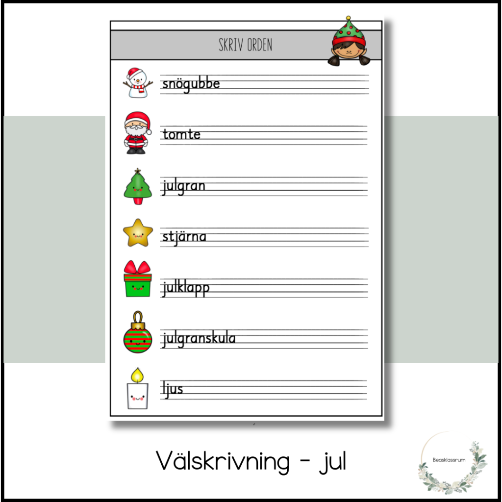 Välskrivning – jul