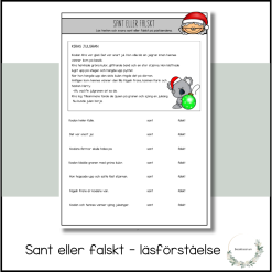 Sant eller falskt - läsförståelse