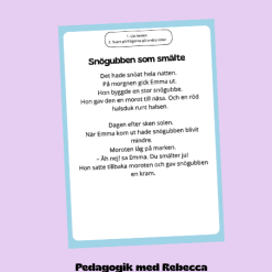 Läsförståelse: snögubben som smälte