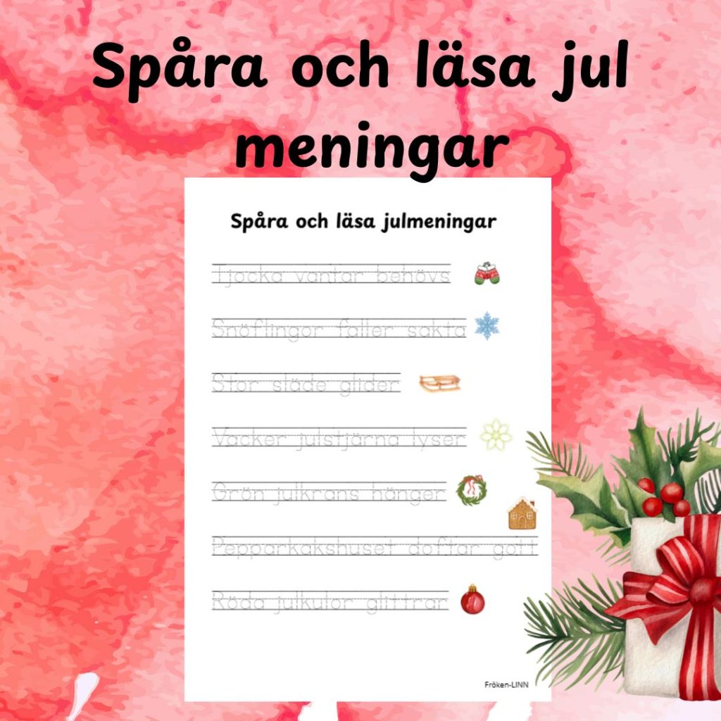 Spåra och läsa Jul meningar