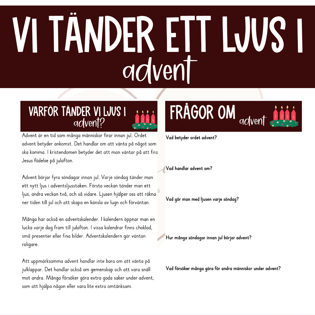 Vi tänder ett ljus i advent