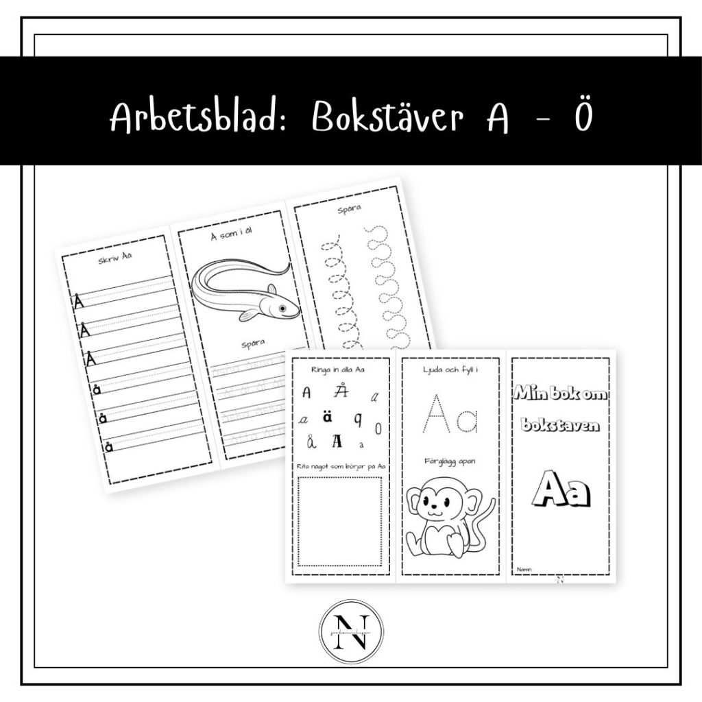 Arbetsblad: Bokstäver a-ö