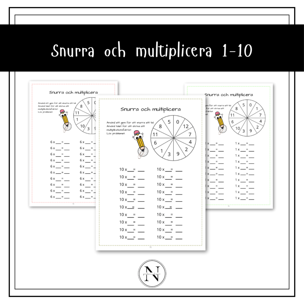 Snurra och multiplicera 1-10