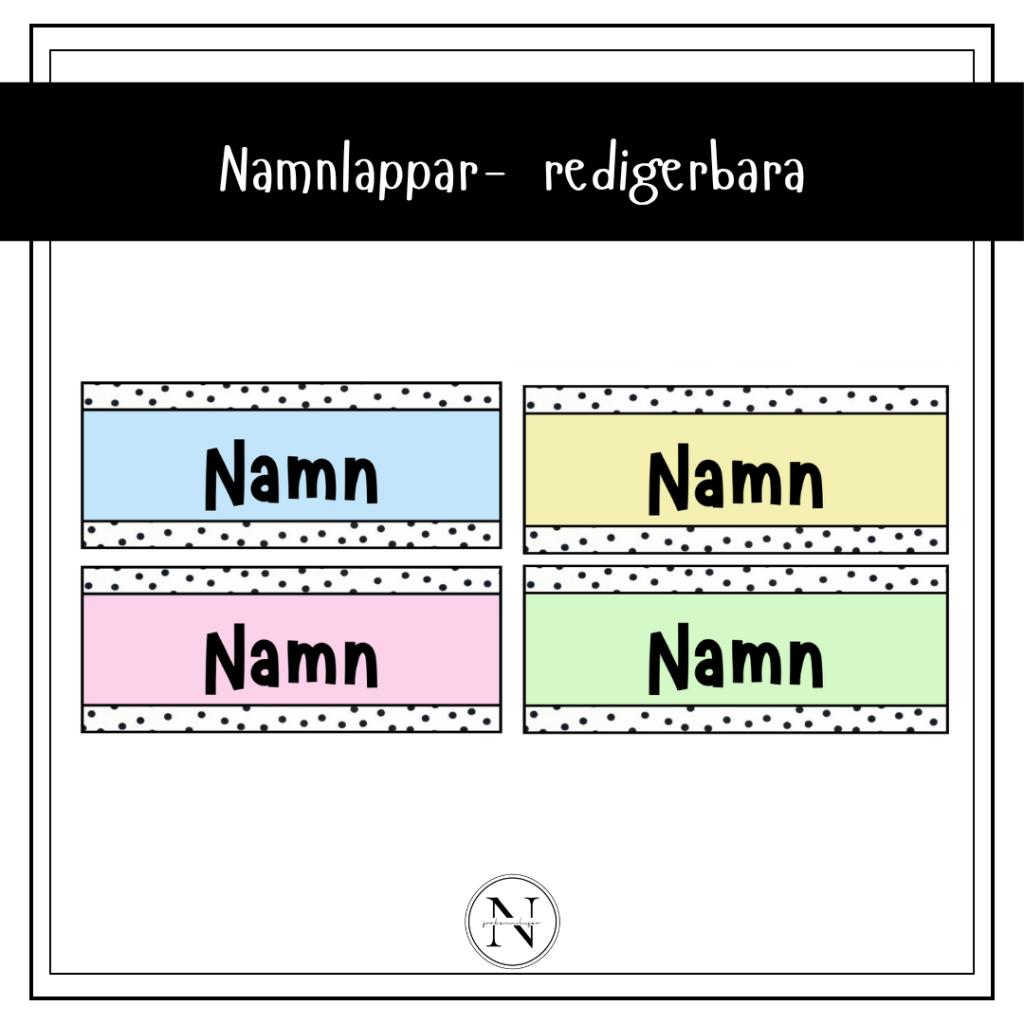 Namnlappar – redigerbara