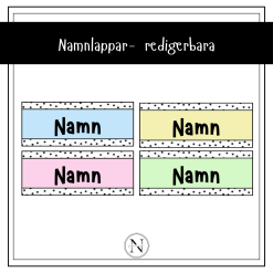 Namnlappar - redigerbara