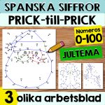 Spanska siffrorna 0-100 Prick-till-prick Övningar (Jultema) - bild 1