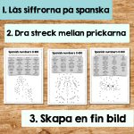 Spanska siffrorna 0-100 Prick-till-prick Övningar (Jultema) - bild 2