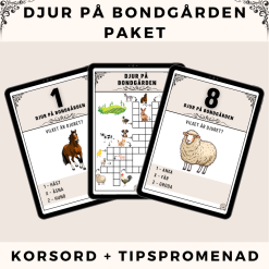 Djur på Bondgården - Korsord + Tipspromenad (Paket)