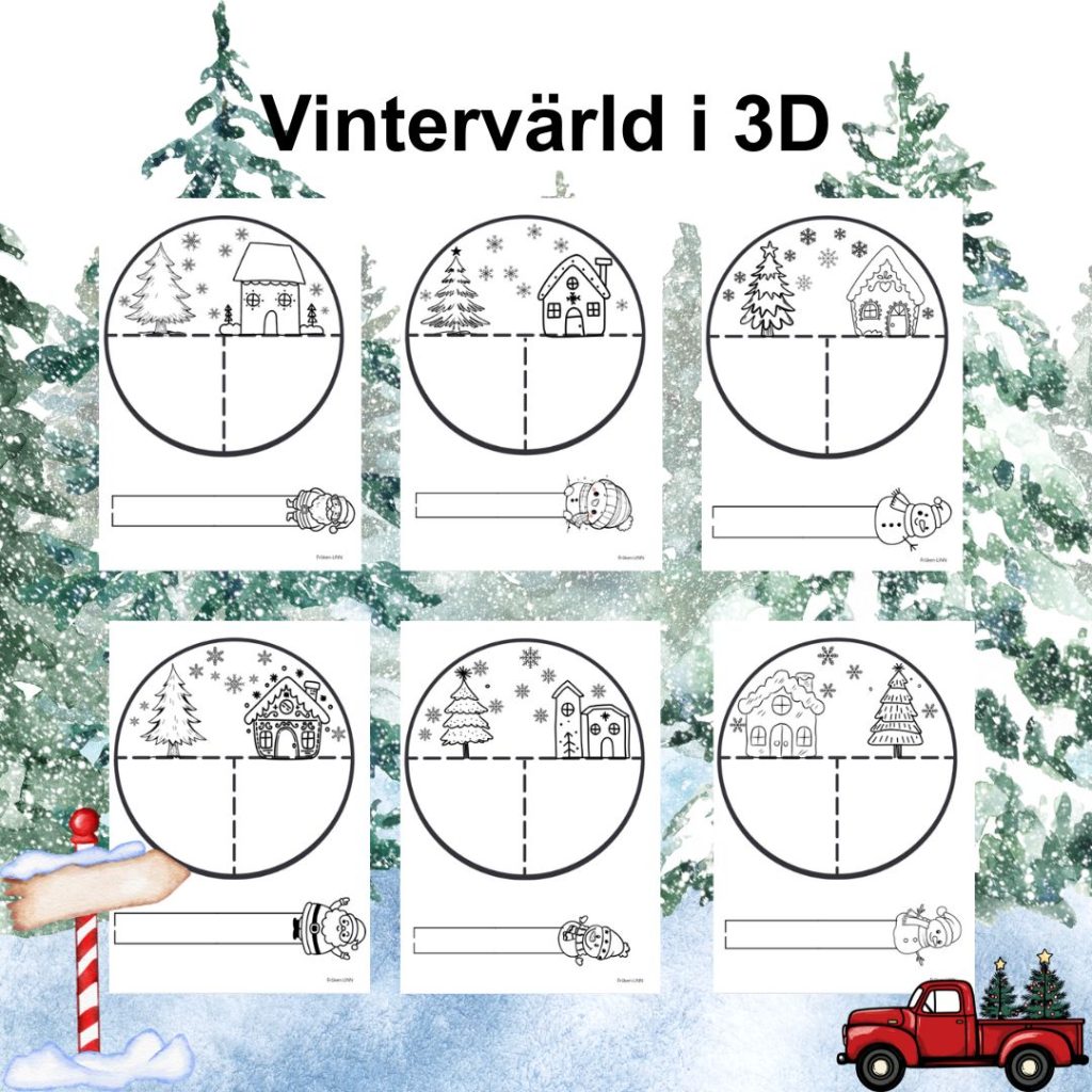 Vintervärld i 3D julpyssel