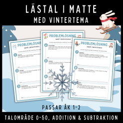 Lästal i matte med vintertema för åk 1–2