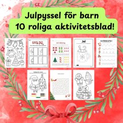 Julpyssel för barn – 10 roliga aktivitetsblad!