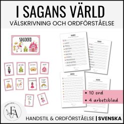 Skriv och lär: SAGOORD (Ordkunskap, handstil, memory)