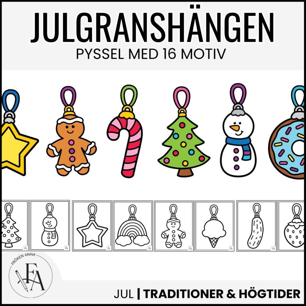 Julgranshängen – Pyssel med 16 motiv