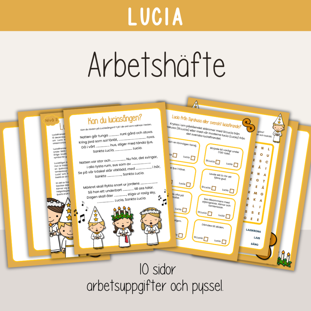 Lucia – Jul – Arbetshäfte med Luciatema