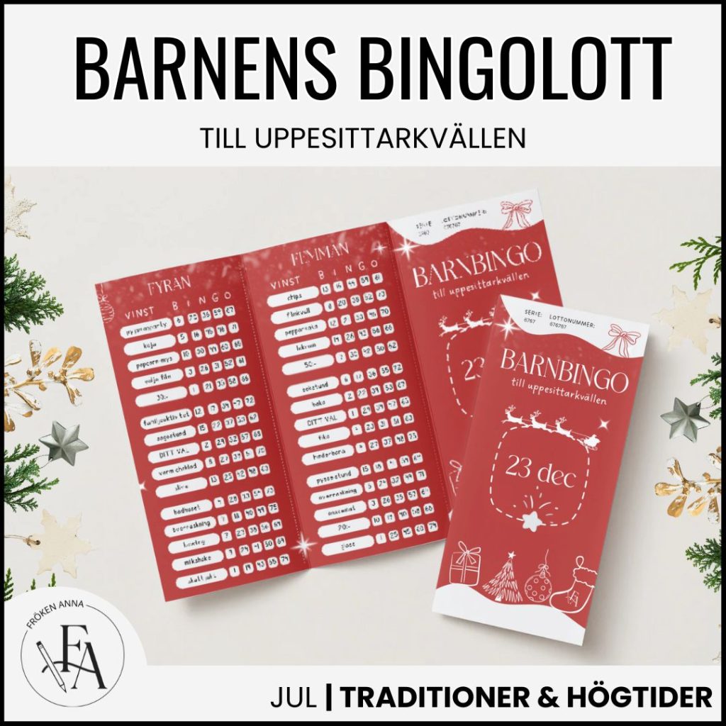 Barnens Bingolotter till uppesittarkvällen