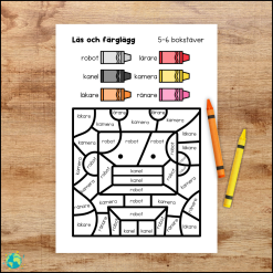 Läs och färglägg - Ord 4