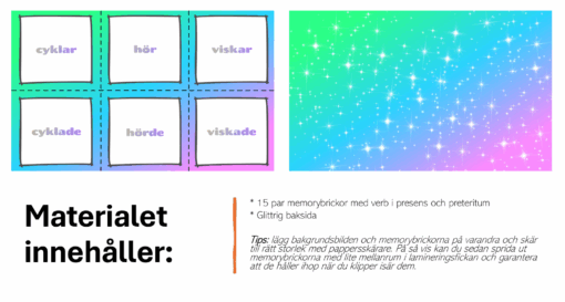 PAKET – memory substantiv & verb