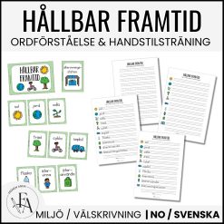 Skriv och lär: Hållbar framtid (Ordkunskap, välskrivning, memory)