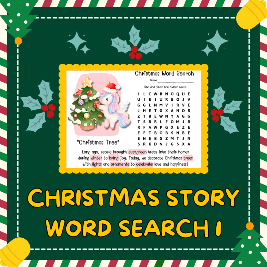 Enkel Engelska: Christmas Story Word Seach 1