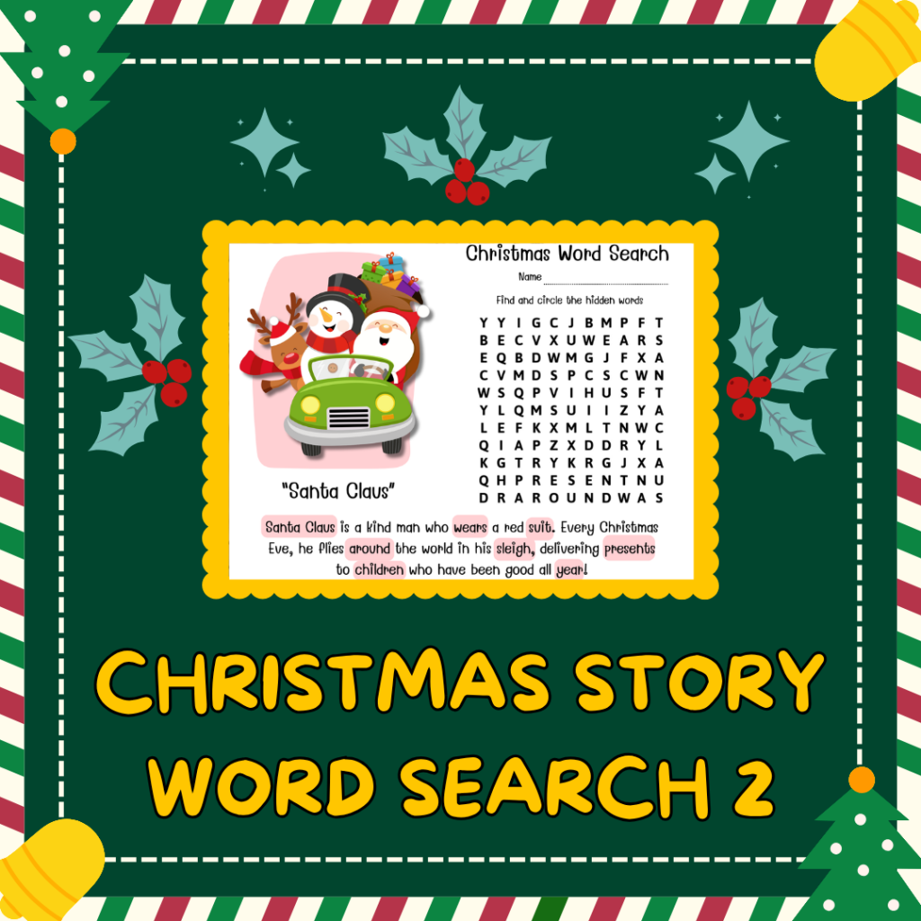 Enkel Engelska: Christmas Story Word Seach 2